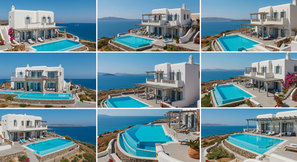 greek villas with pools
